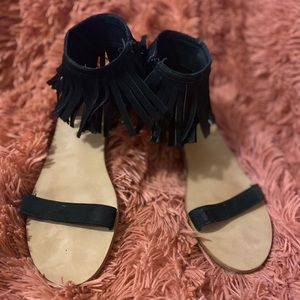 Kate Spade suede fringe cuff sandal